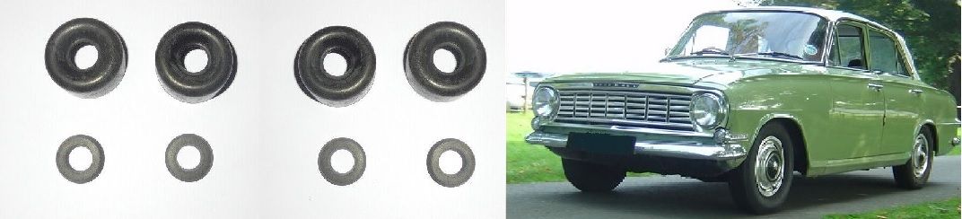 FRONT BRAKE WHEEL CYLINDER REPAIR SEALS KITS x4 (Vauxhall Victor FB) (1508cc & 1594cc) (1961- 64)  